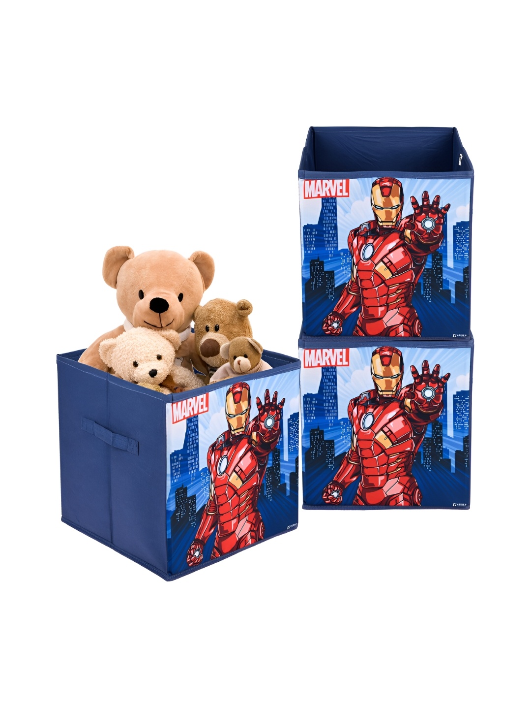 

Kuber Industries Navy Blue & Red Ironman Printed 3 Pcs Multi-Utility Organisers 33 Ltr