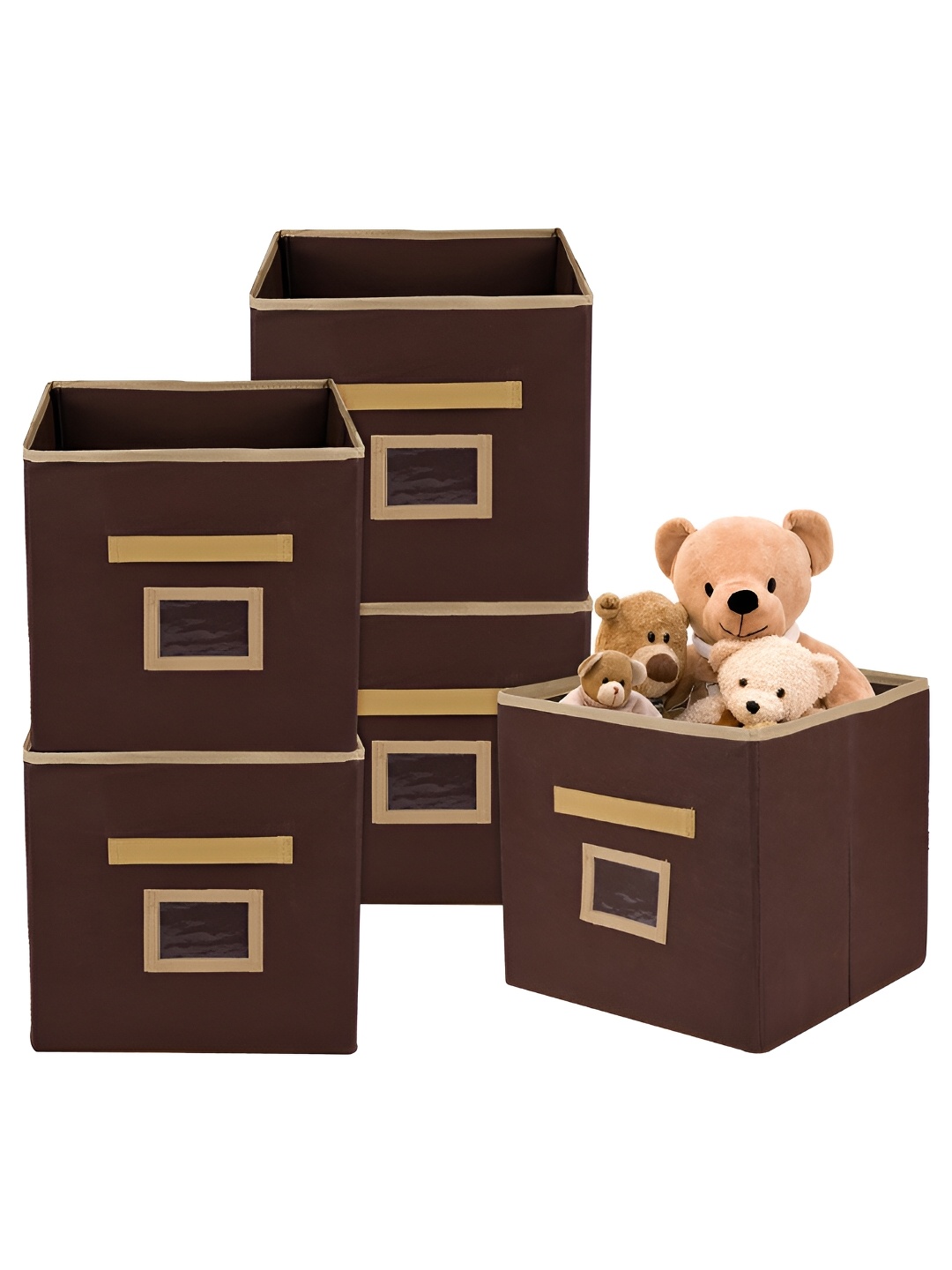 

Kuber Industries Brown 5 Pcs Regular Drawer Organisers