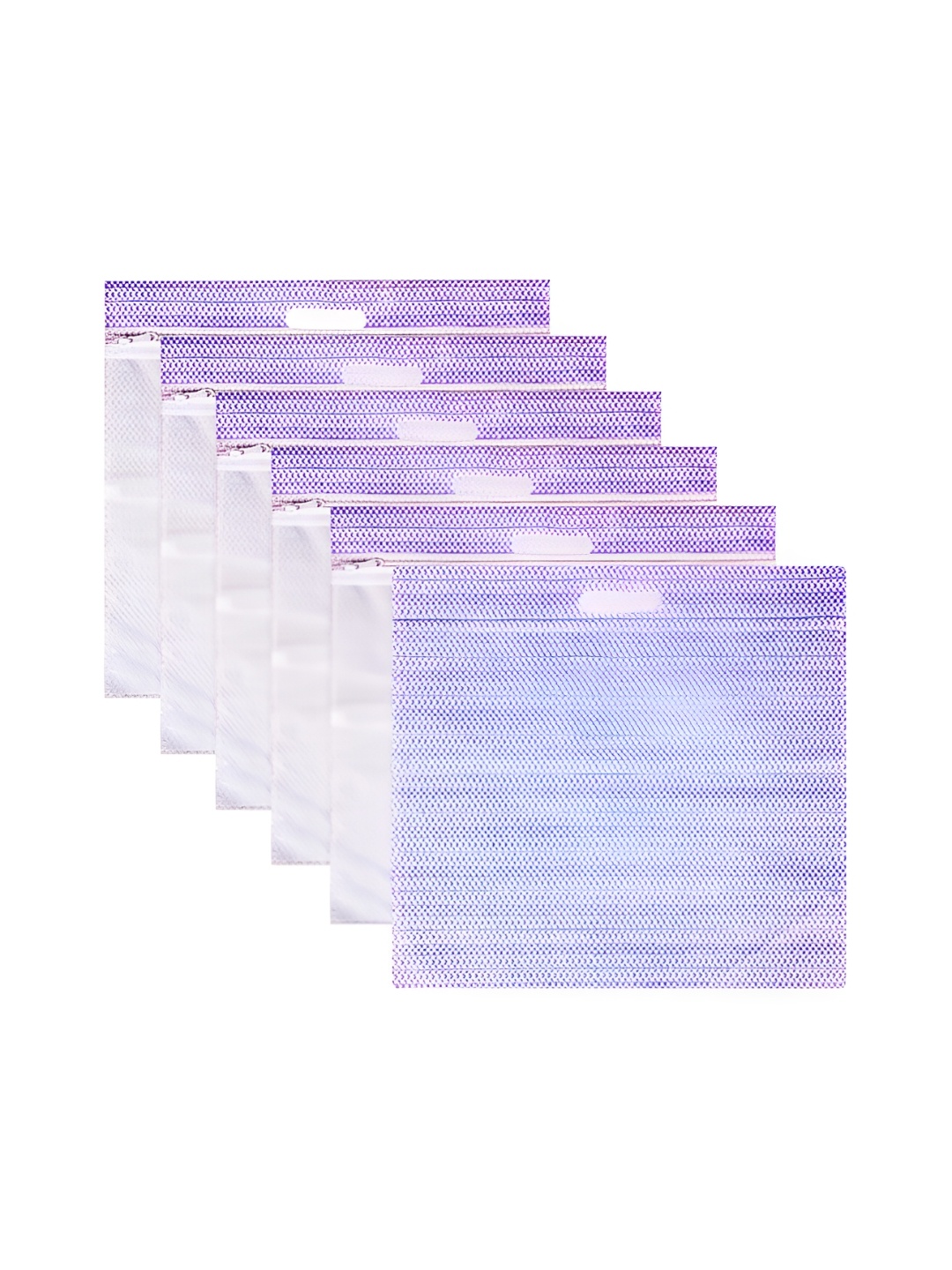 

Kuber Industries Purple & Transparent 6 Pcs Saree Bag with Handle Organisers