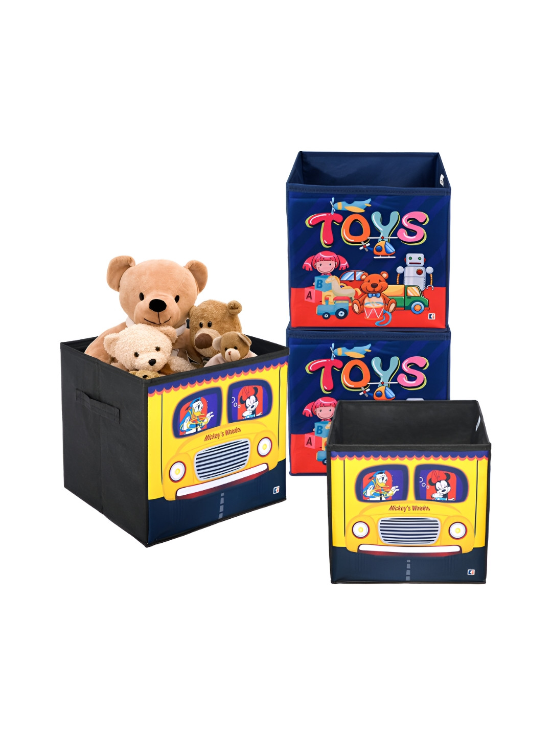 

Kuber Industries Yellow & Navy Blue 4 Pieces Disney Printed Drawer Organisers