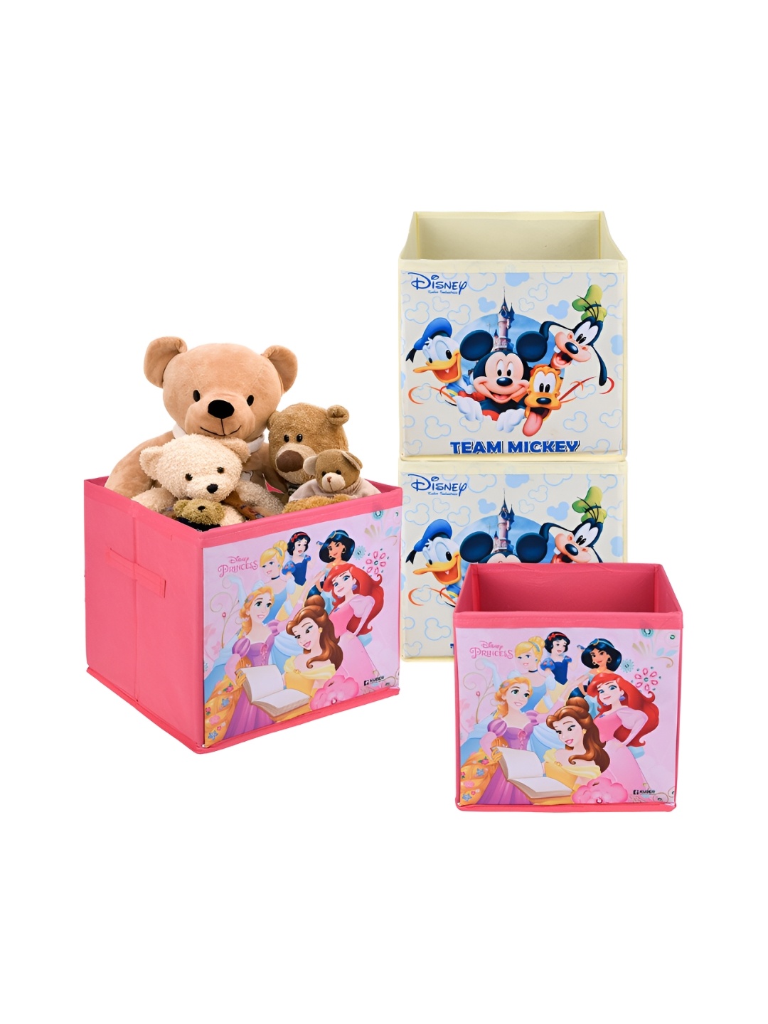 

Kuber Industries Pink Disney Printed 4 Pcs Multi-Utility Organisers 33 Ltr