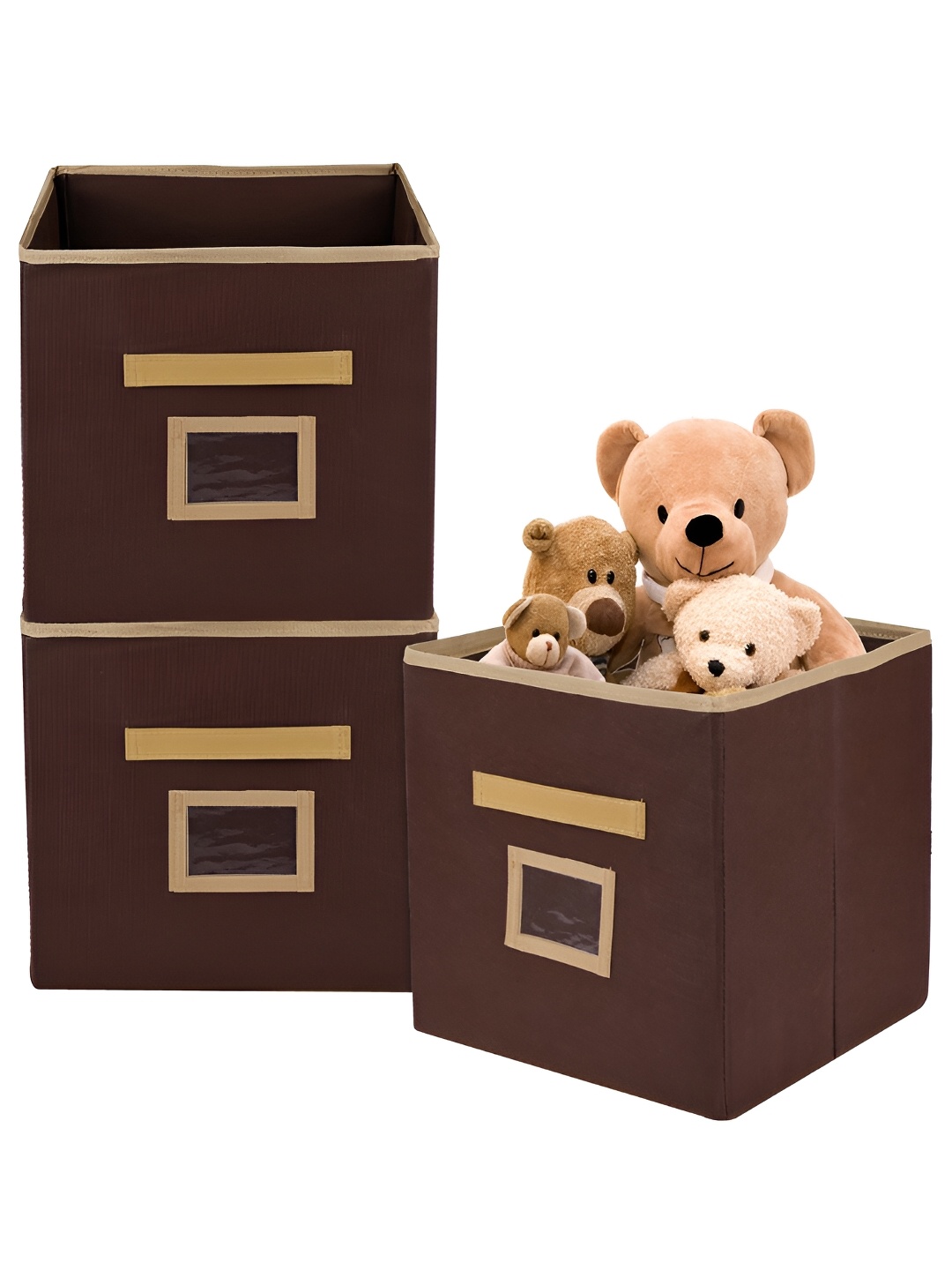 

Kuber Industries Brown & Beige 3 Pieces Drawer Organisers
