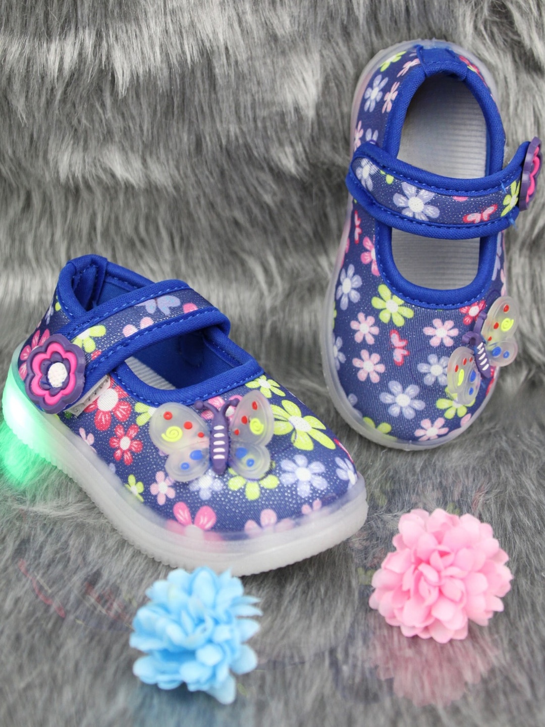 

BAESD Girls Printed Lightweight Sneakers, Navy blue