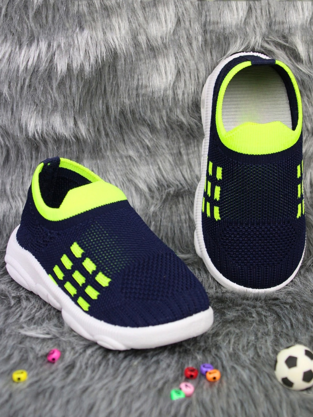 

BAESD Kids Textured Anti Skid Lightweight LED Slip-On Sneakers, Navy blue