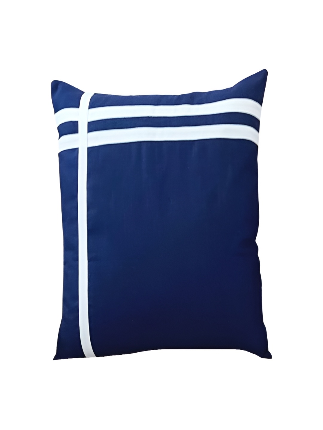 

THROWPILLOW Navy Blue & White Self Design Square Cushion Cover