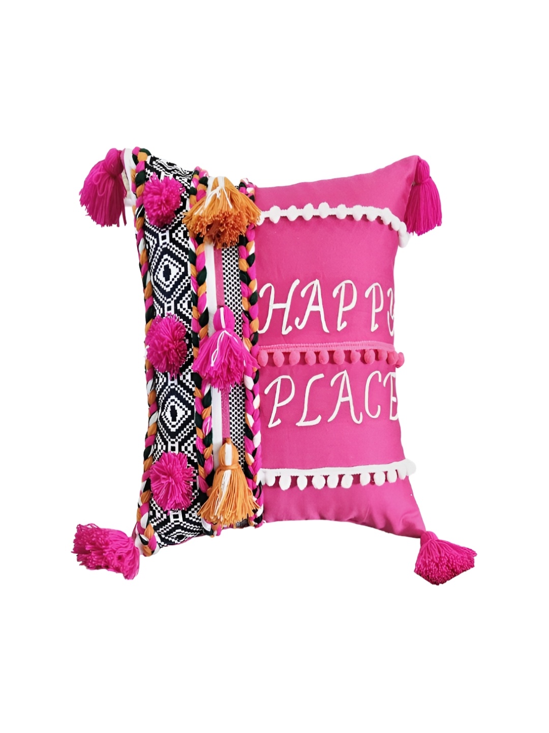 

THROWPILLOW Pink & White Square Cushion Covers