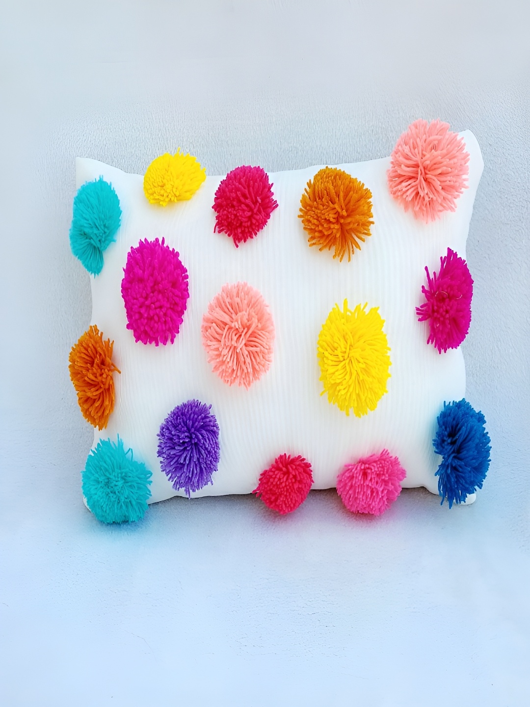 

THROWPILLOW White & Pink Square Cushion Covers
