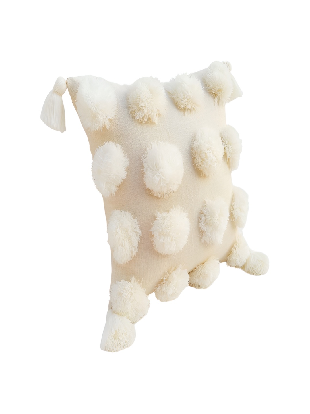 

THROWPILLOW Off White Embellished Square Cushion Cover