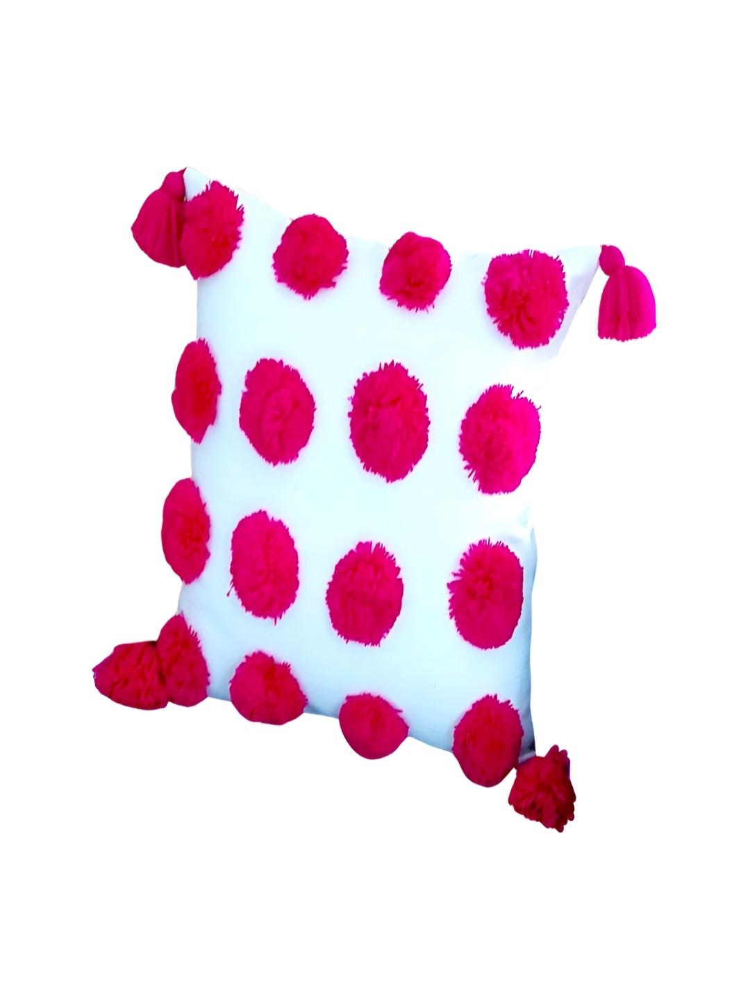 

THROWPILLOW White & Pink Square Cushion Covers