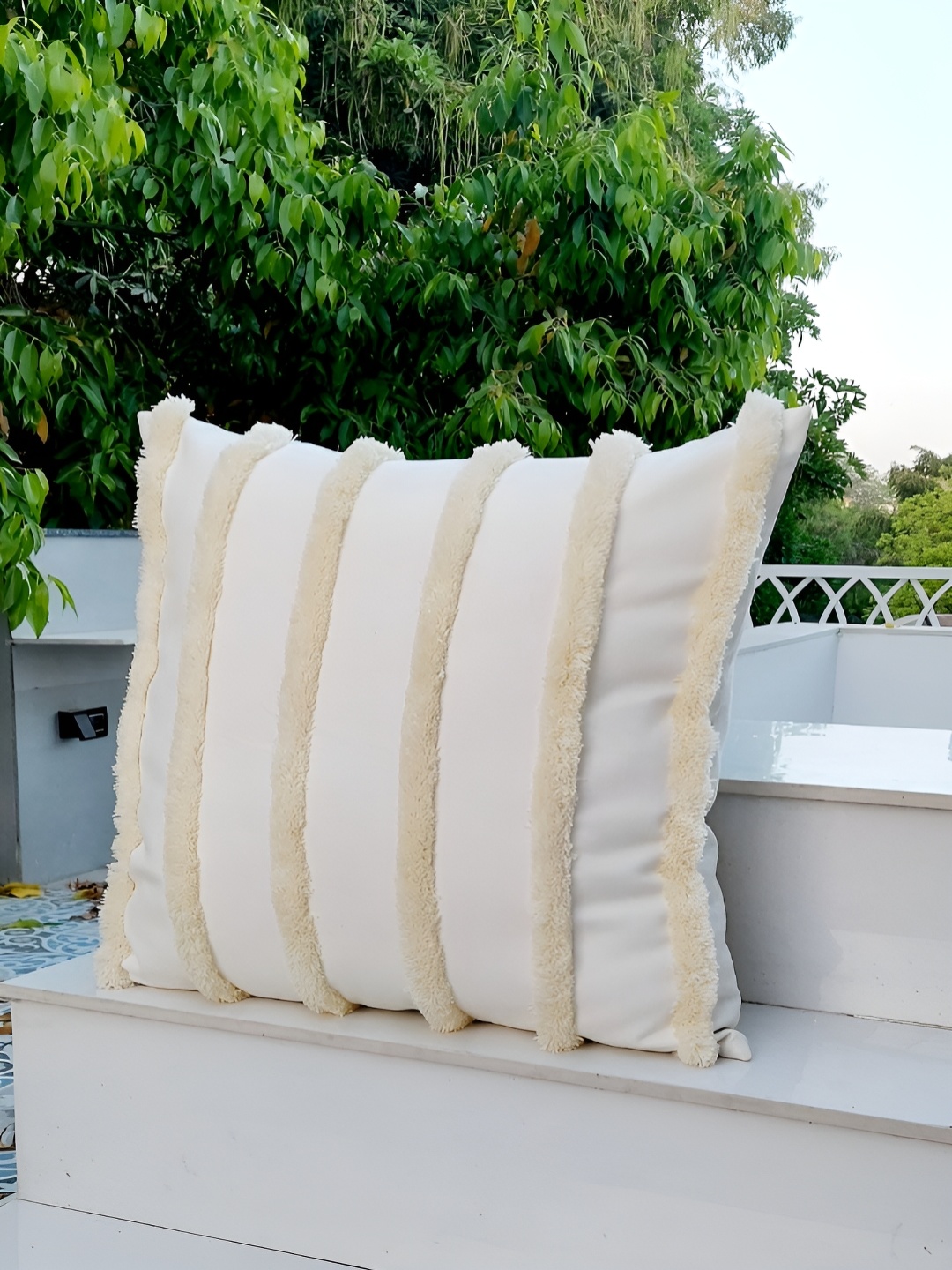 

THROWPILLOW Off White Square Cushion Covers