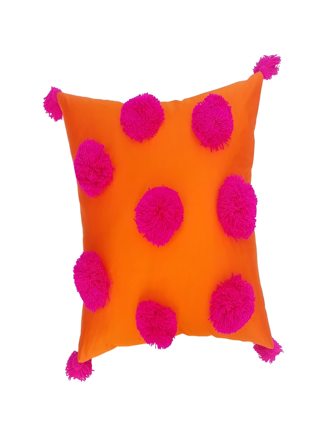 

THROWPILLOW Orange & Pink Textured Square Cushion Cover