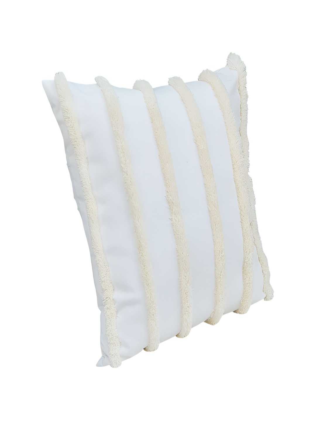 

THROWPILLOW Off White Embellished Square Cushion Cover