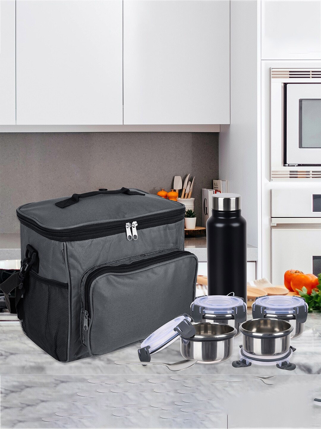 

Kuber Industries Waterproof Lunch bags Travel Accessory, Grey