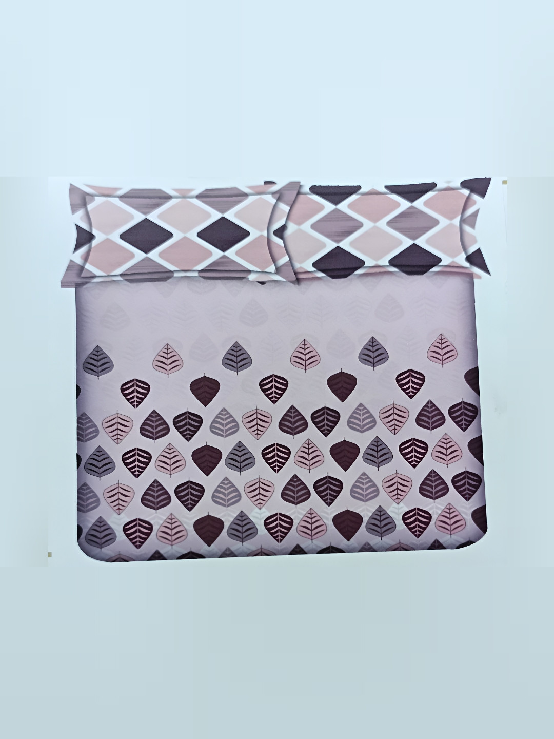 

Signature Lavender & Brown Ethnic Motifs Printed 180 TC King Bedsheet with 2 Pillow Covers