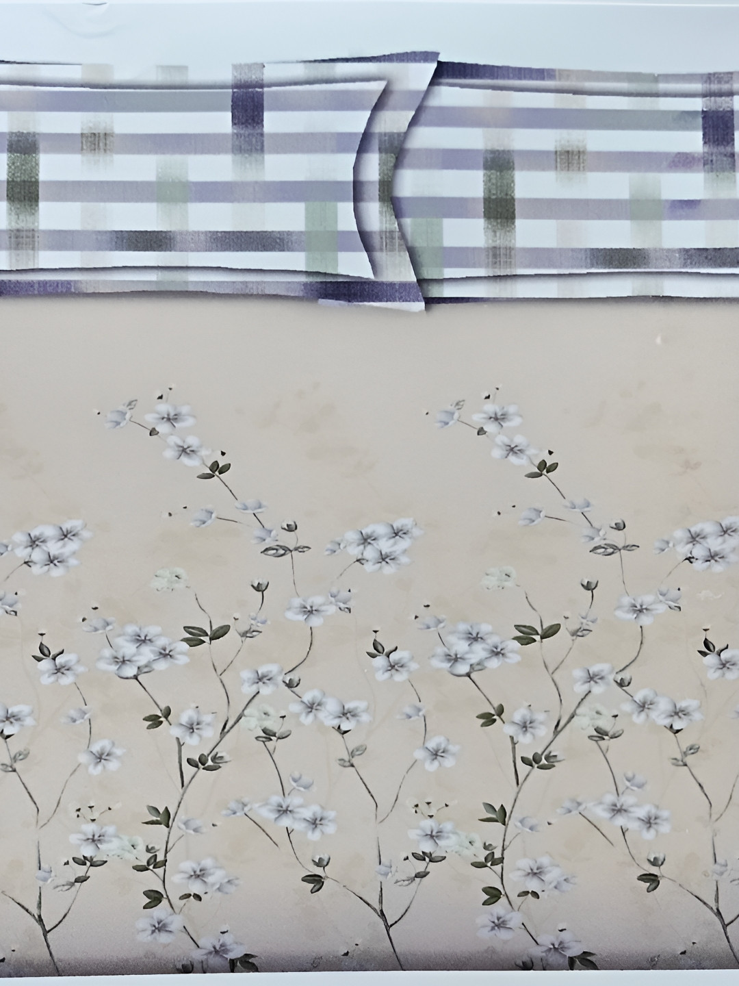 

Signature Brown & White Floral Printed 180 TC King Bedsheet with 2 Pillow Covers