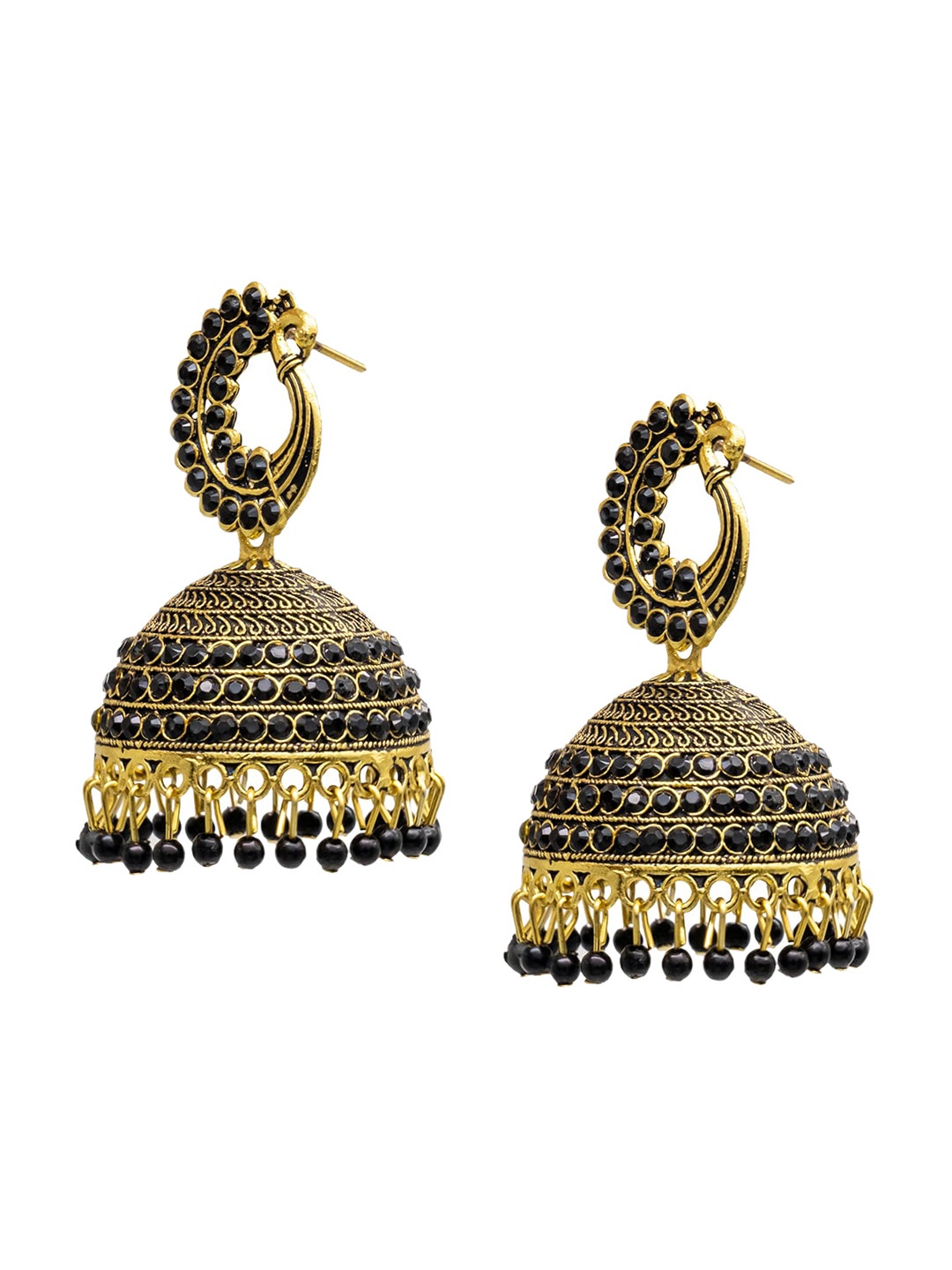 

Shining Jewel - By Shivansh Gold Plated Contemporary Cubic Zirconia Jhumkas