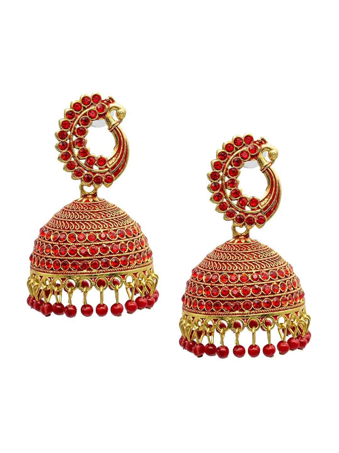 

Shining Jewel - By Shivansh Gold Plated Contemporary Jhumkas Earrings