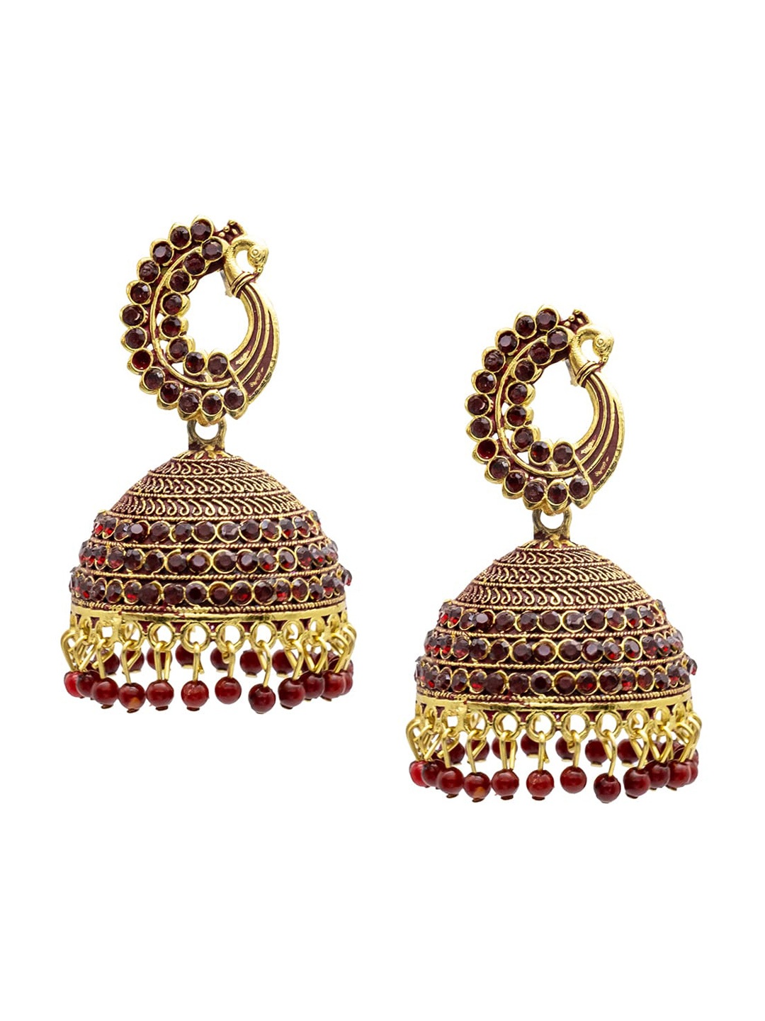 

Shining Jewel - By Shivansh Gold-Plated Contemporary Jhumkas