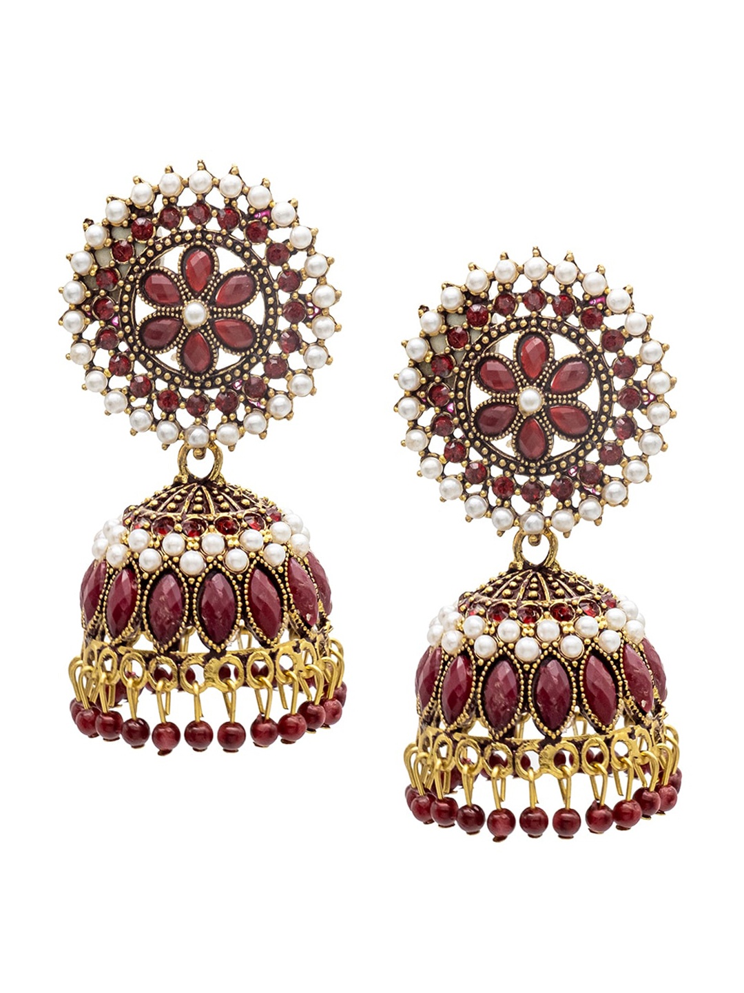 

Shining Jewel - By Shivansh Gold Plated Contemporary Cubic Zirconia Jhumkas