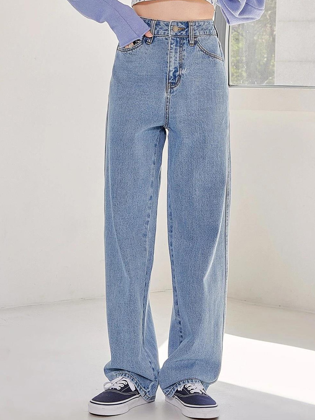 

KOTTY Basics Women Jean Straight Fit High-Rise Stretchable Jeans, Blue