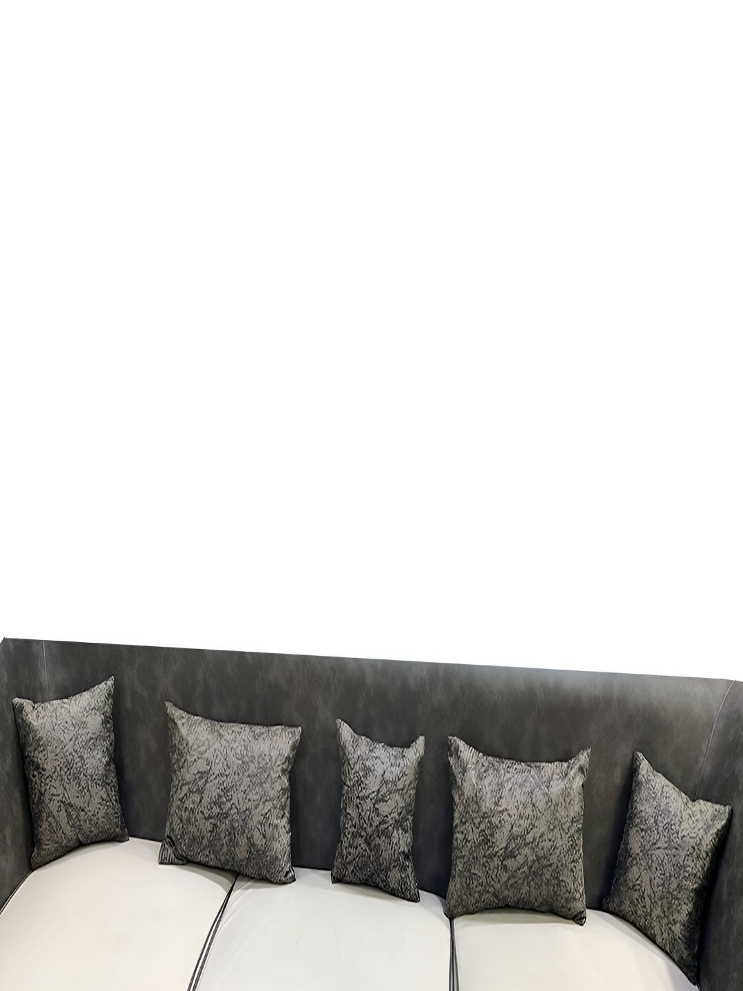 

Good Vibes Grey & Grey Melange Set of 5 Abstract Square Cushion Covers