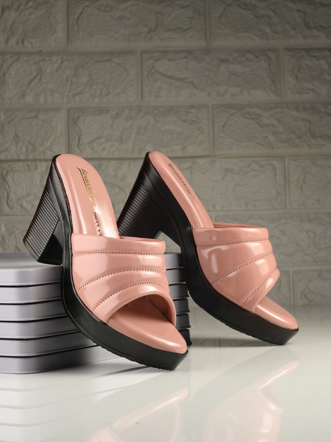 

The Roadster Lifestyle Co. Women Peach Coloured Open Toe Platform Heels