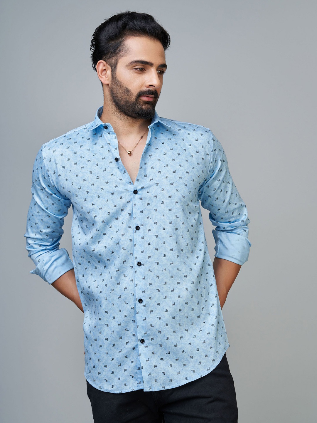 

Reeta Fashion Comfort Abstract Printed Cotton Casual Shirt, Blue