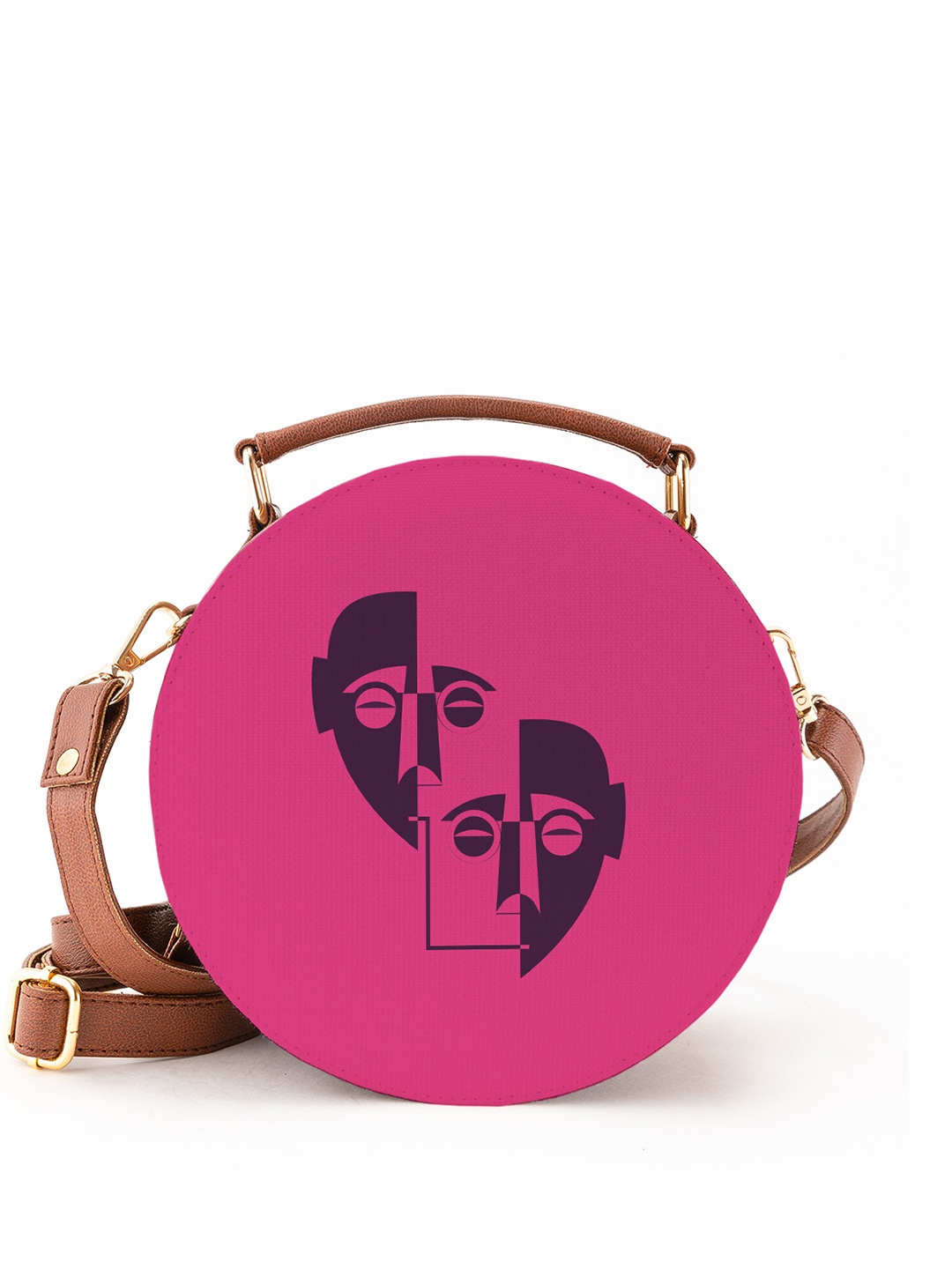 

Kalankit Graphic Printed Zip Detail Sling Bag, Pink