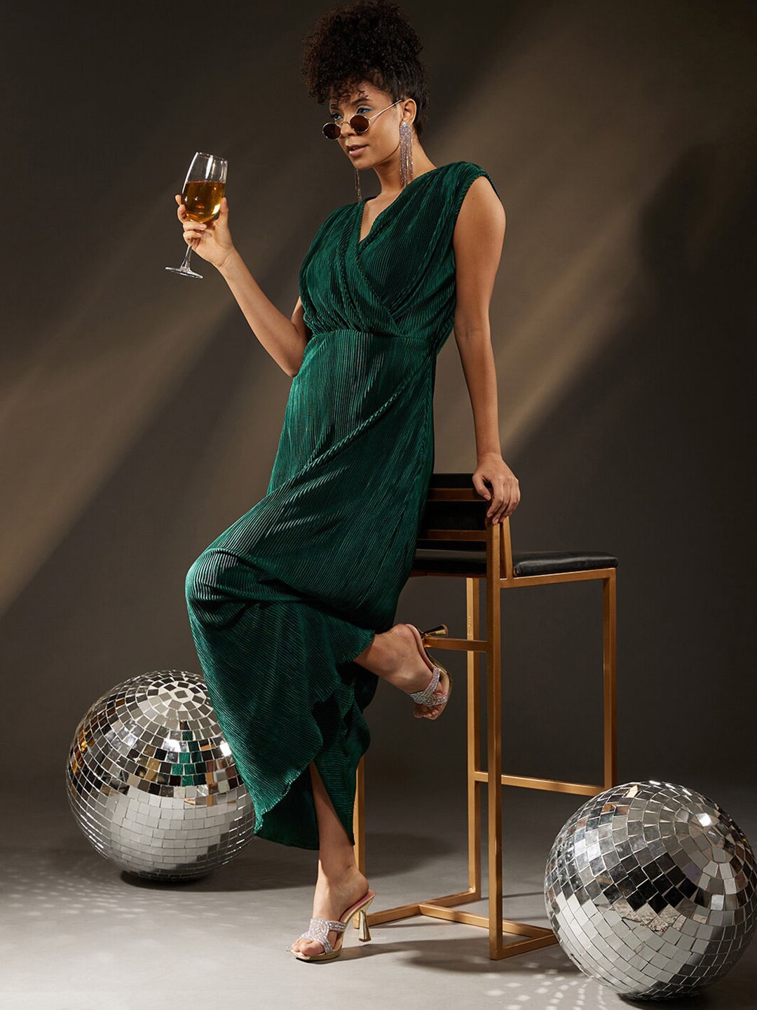 

Molly & Michel Satin Maxi Dress, Green