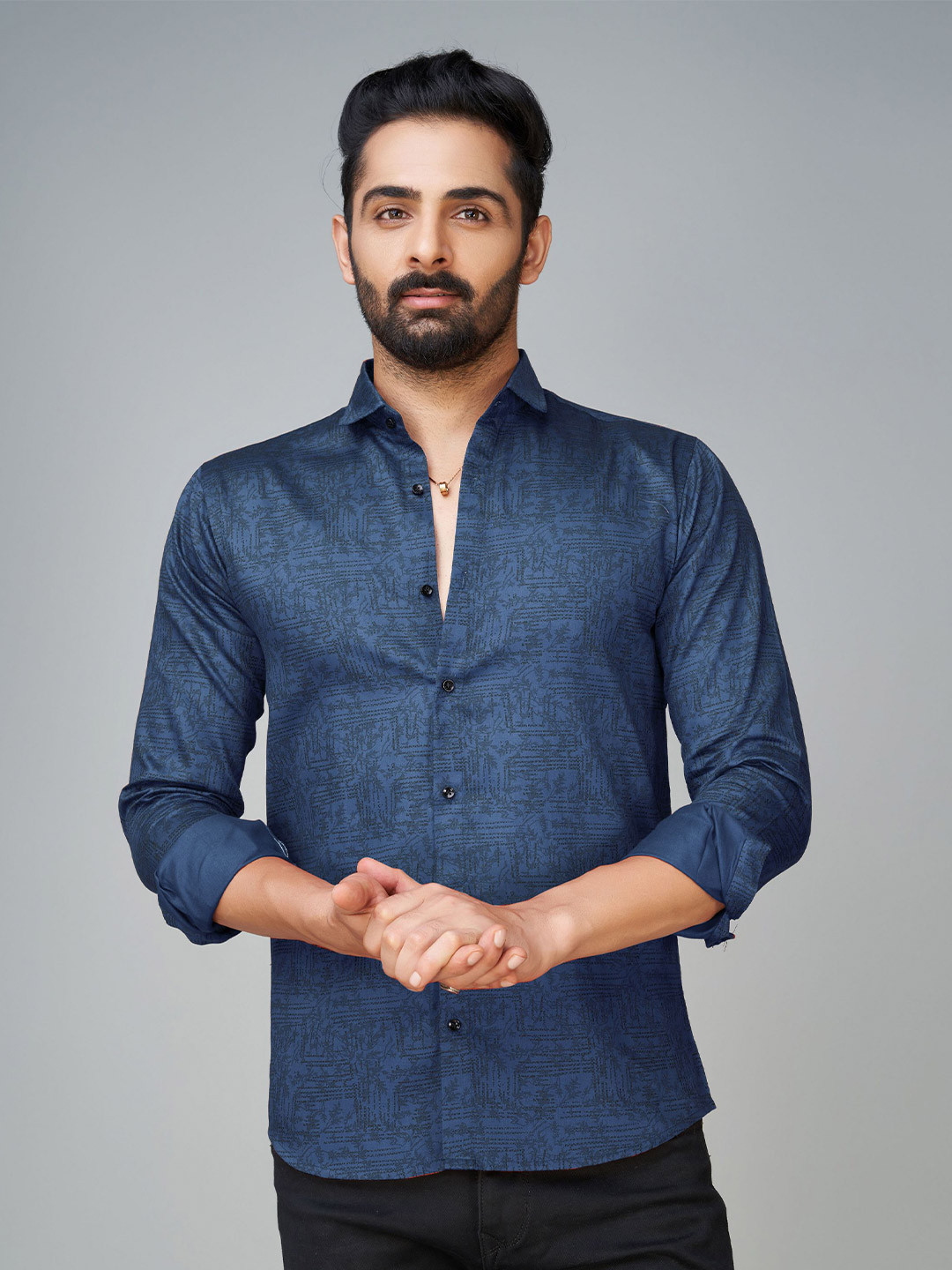 

Reeta Fashion Comfort Abstract Printed Cotton Casual Shirt, Blue