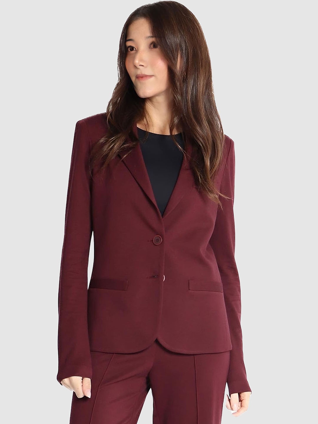 

BAESD Single Breasted Blazer, Maroon