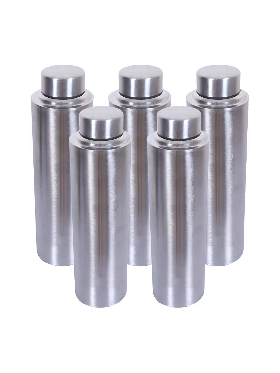 

Kuber Industries Silver-Toned 5 Pieces Stainless Steel Single Wall Water Bottle 1.3L