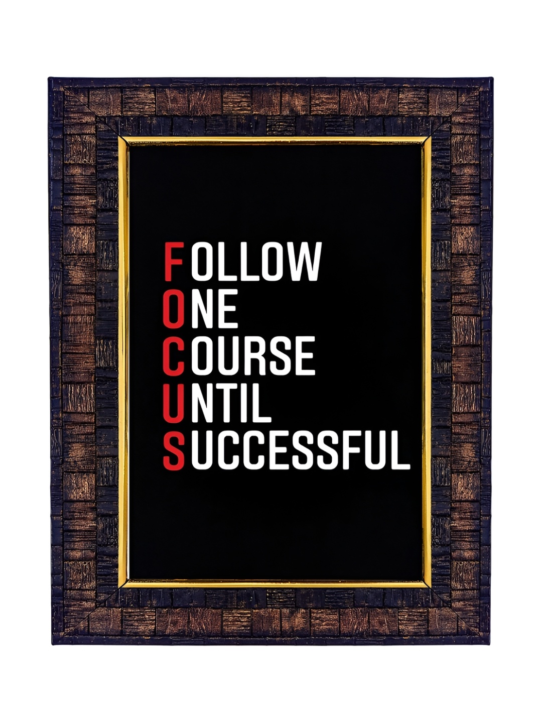 

Hawai Black & Brown Motivational Quote With Wooden Wall Photo Frame