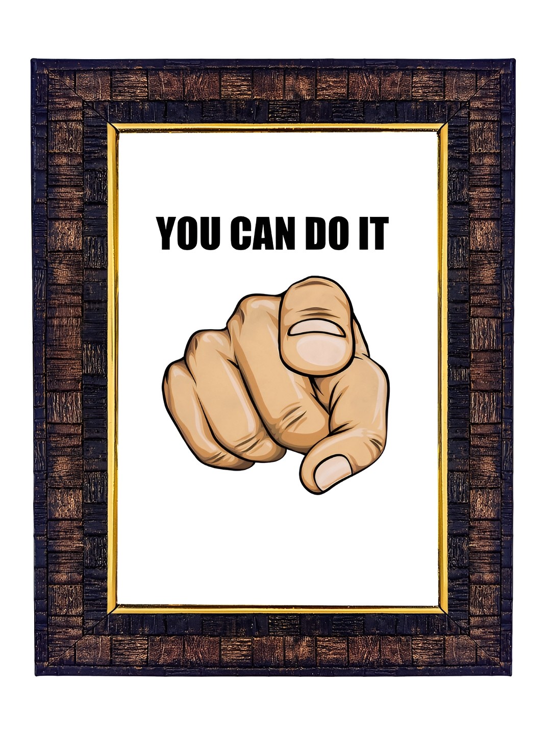 

Hawai Black & Brown Motivational Quote With Wooden Wall Photo Frame