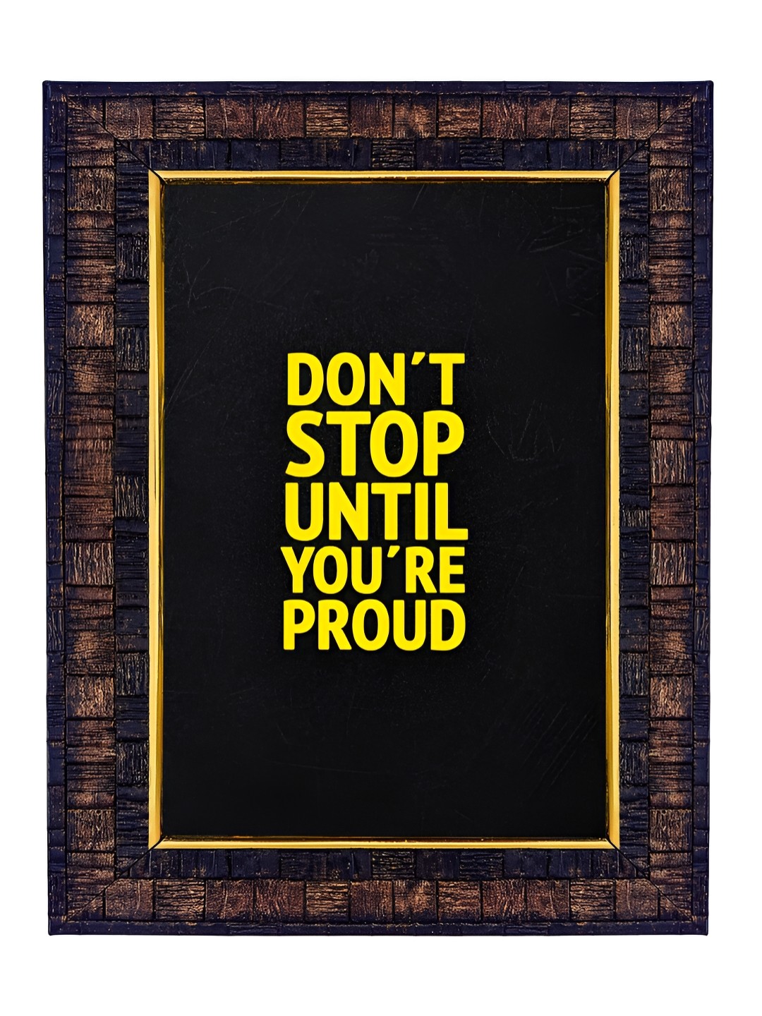 

Hawai Black & Brown Motivational Quote With Wooden Wall Photo Frame