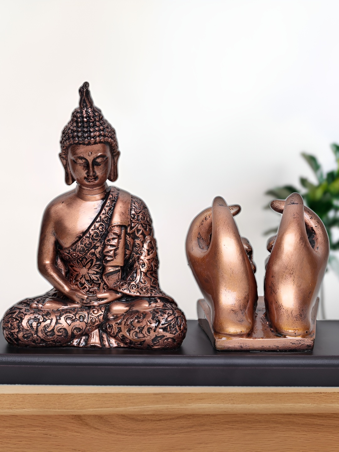 VIVARS CRAFT Copper-Toned Buddha Idol Showpiece