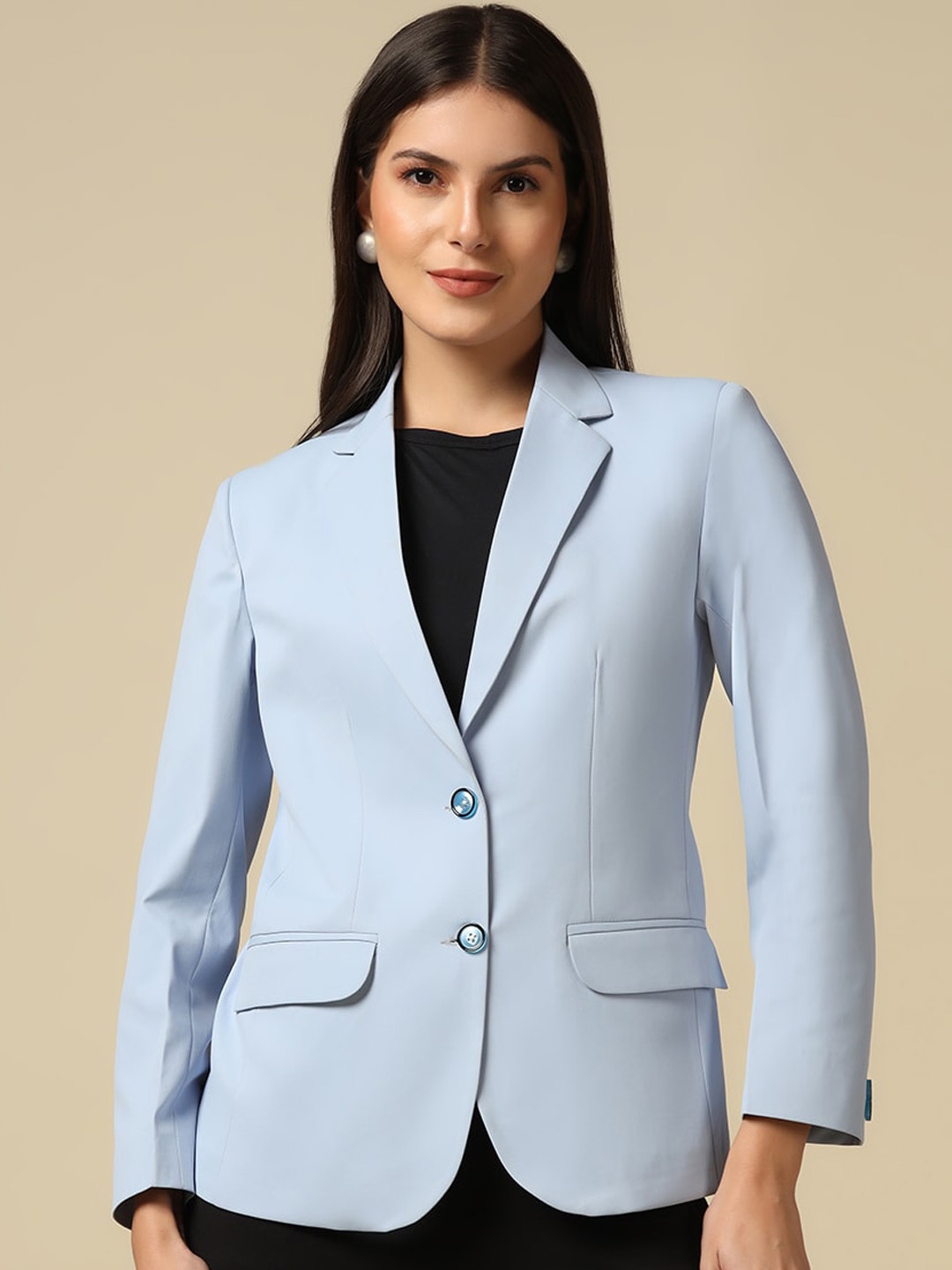 

TAHVO Slim Fit Single Breasted Blazer, Blue