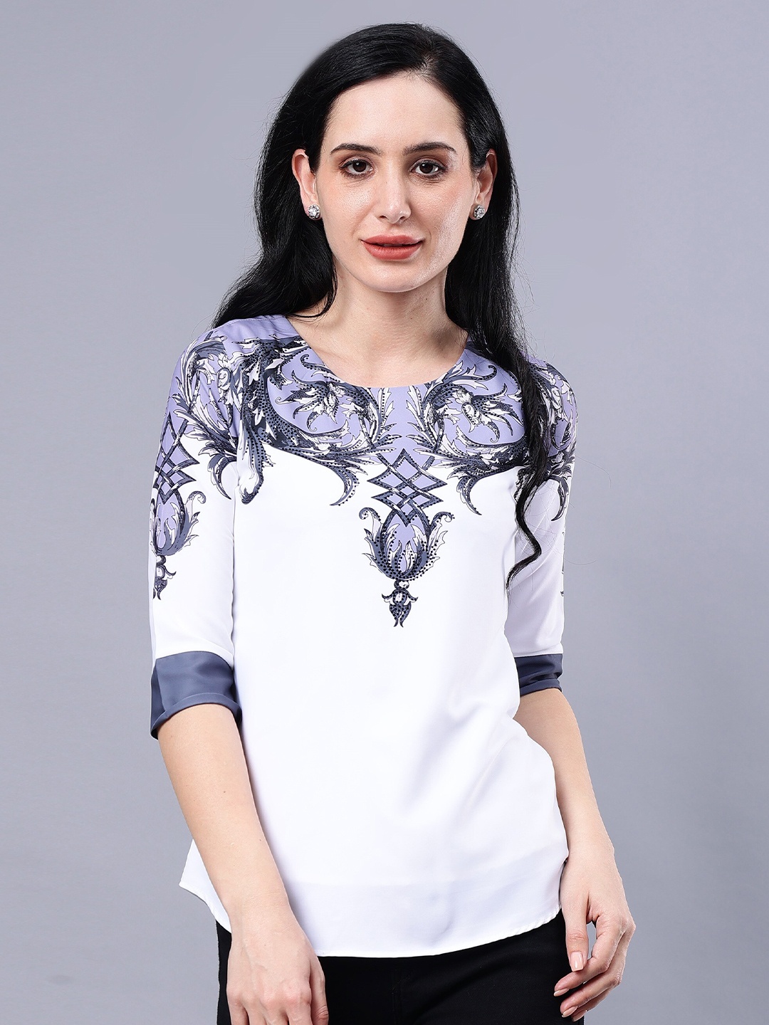 

Albion Print Top, Purple