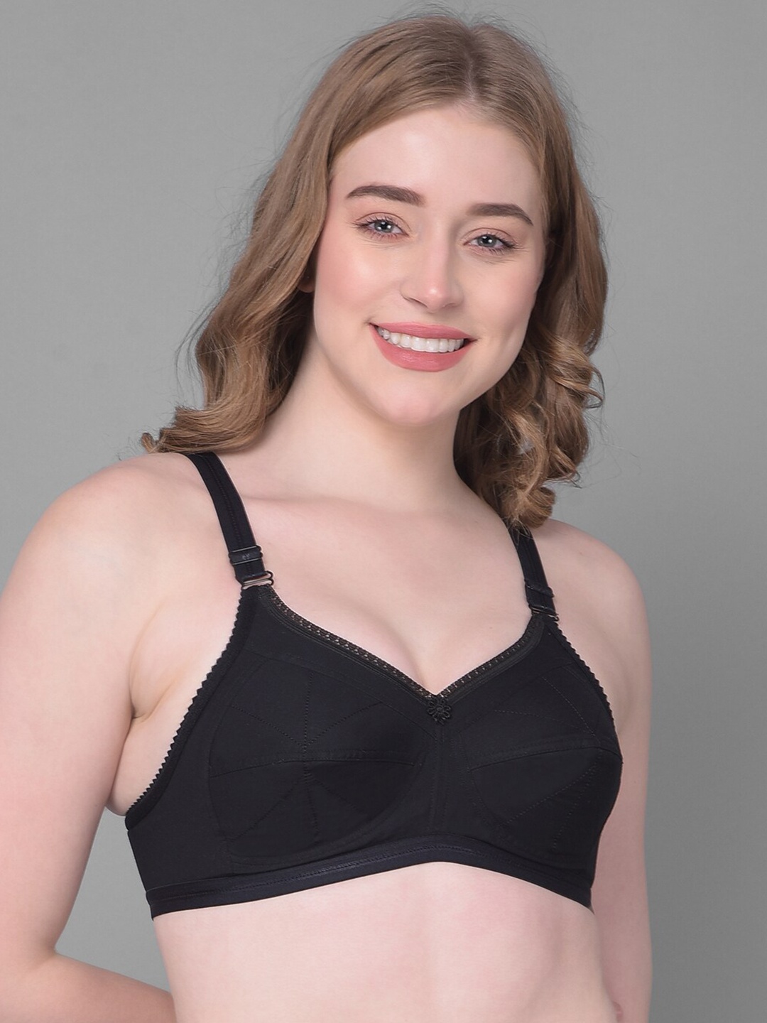 

Dollar Missy Full Coverage All Day Comfort Cotton Everyday Bras, Black
