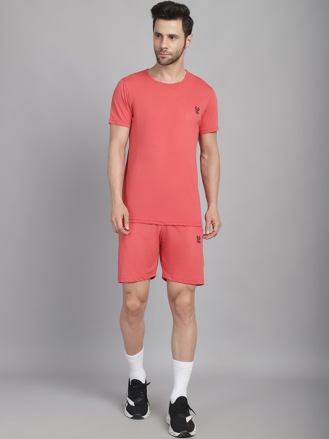 

VIMAL JONNEY Round Neck T-Shirt With Short, Pink
