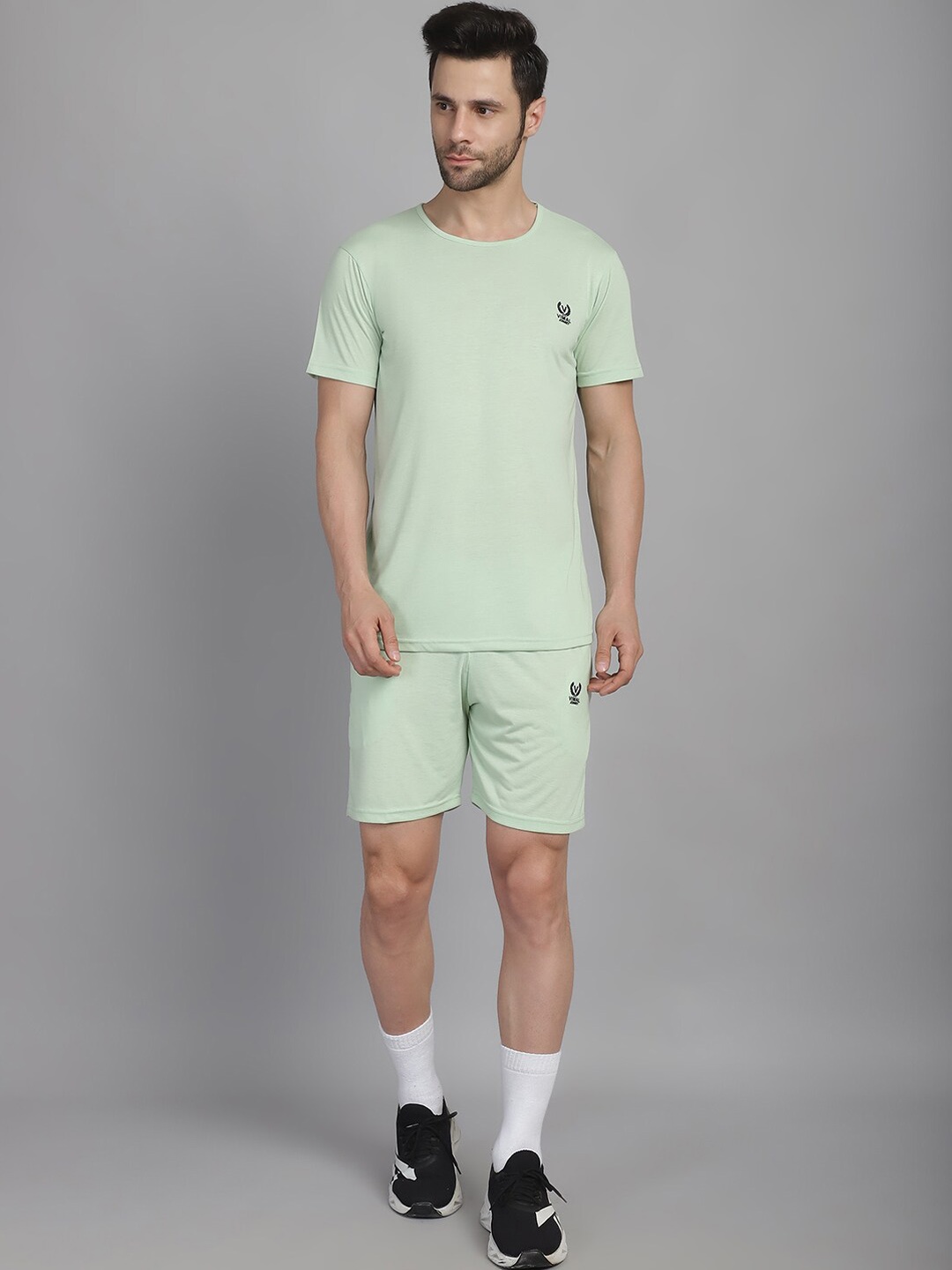 VIMAL JONNEY Round Neck T-Shirt With Short, Green