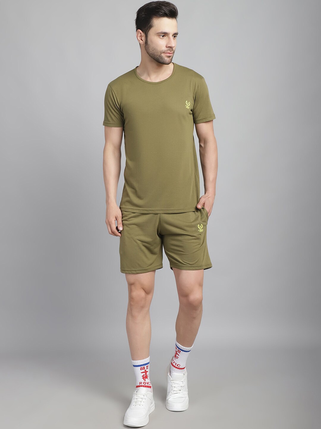 

MACK JONNEY Round Neck T-Shirt With Short, Green