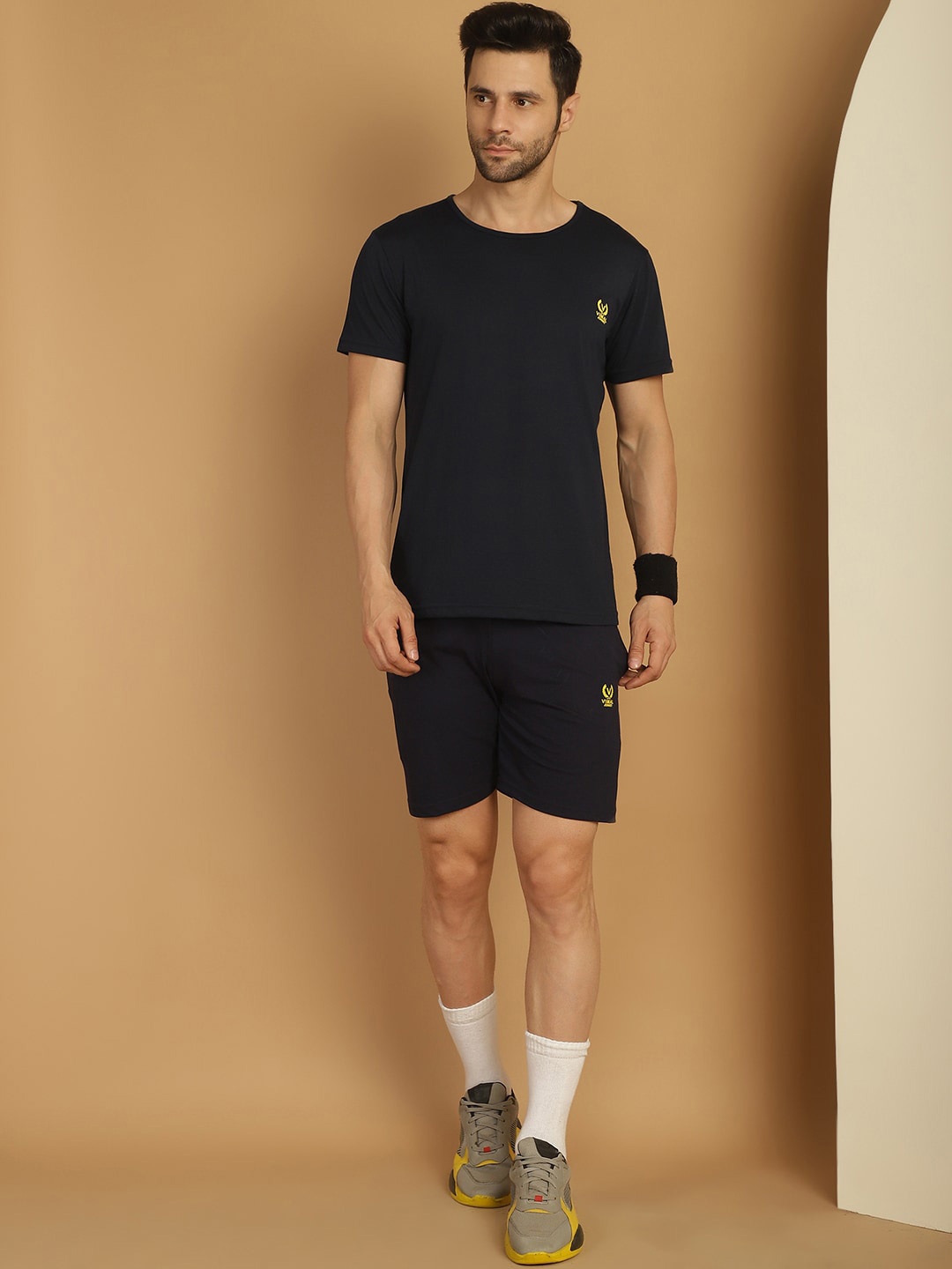

MACK JONNEY Cotton T-Shirt With Shorts, Navy blue
