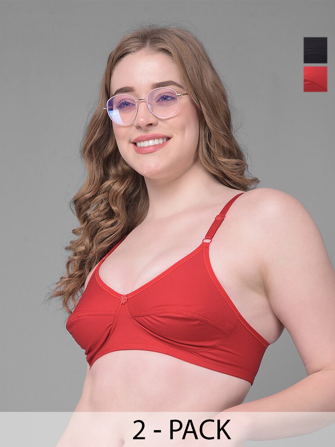 

Dollar Missy Pack Of 2 Full Coverage Everyday Bra With All Day Comfort, Black
