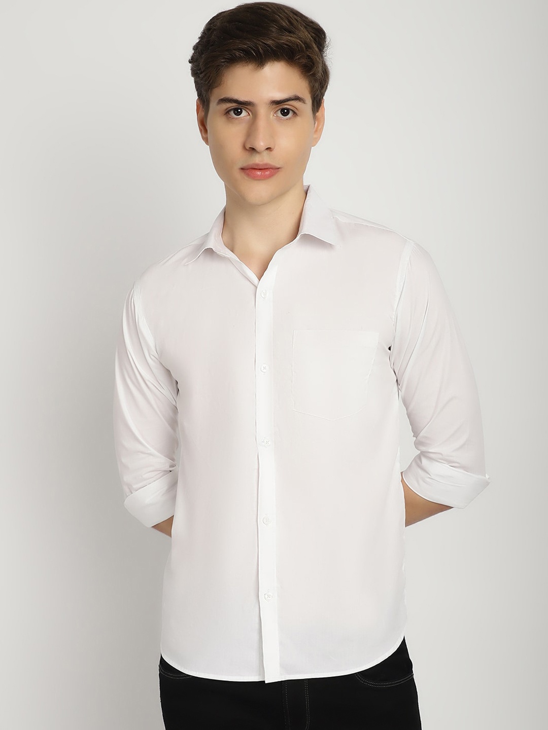 

Frempy Slim Fit Cotton Casual Shirt, White