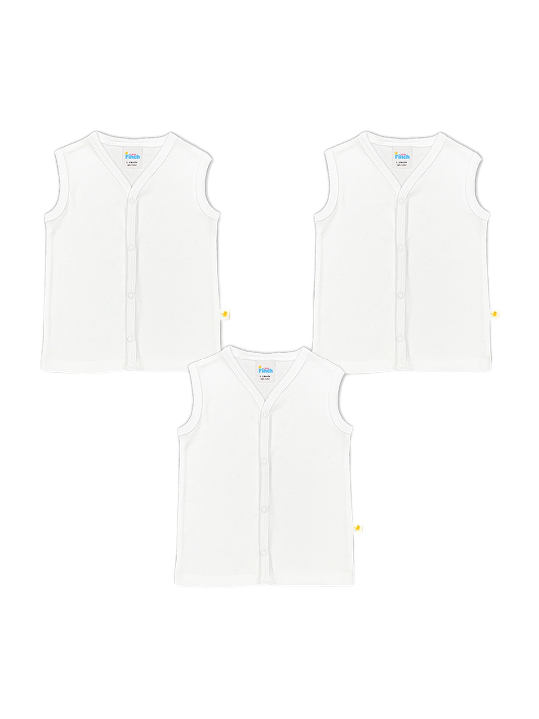 

BAESD Infants Pack Of 3 Pure Cotton Breathable Innerwear Vests- LF0056 White