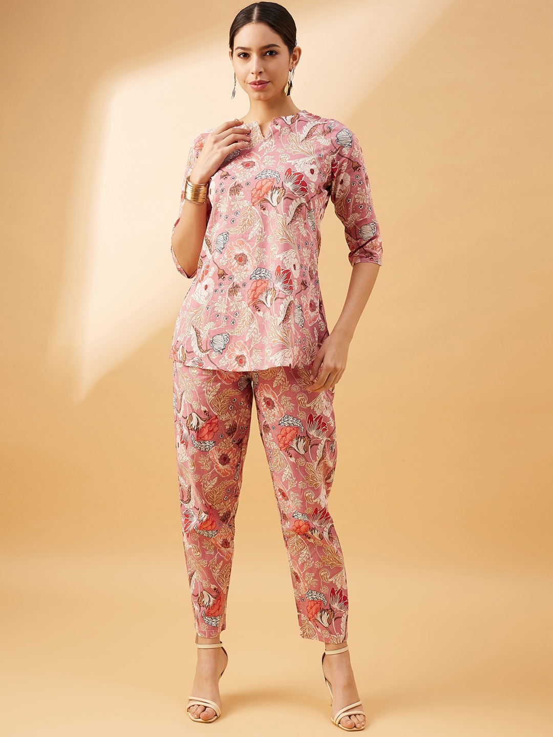 all about you Floral Printed Tunic & Trouser, Pink