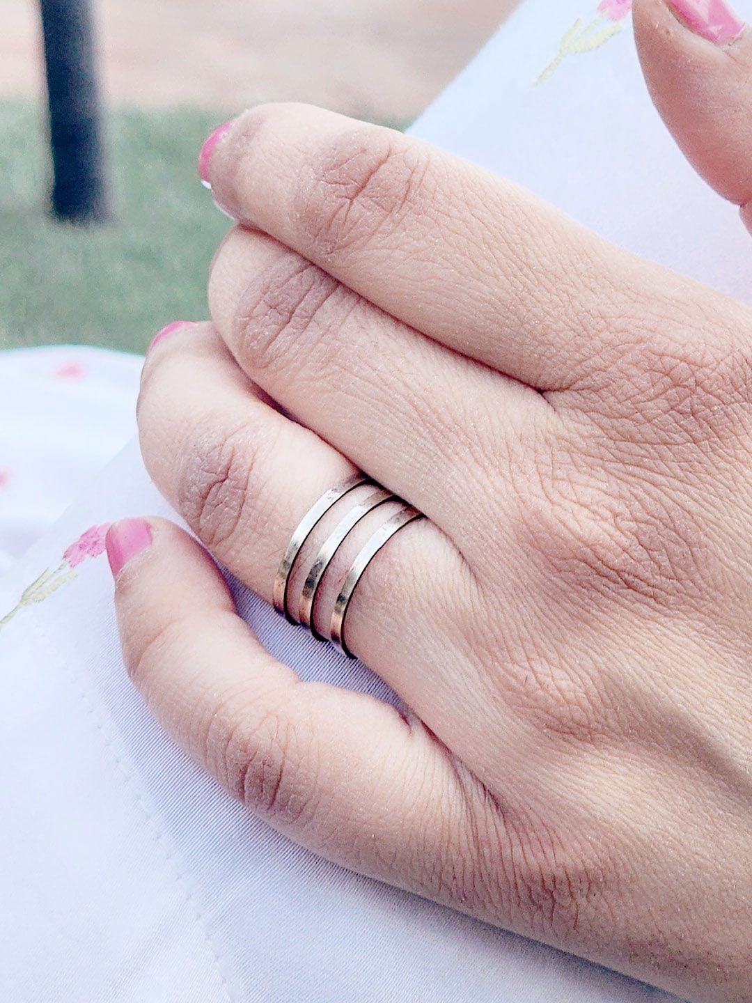 

Goldnera 925 Sterling Silver Silver-Plated Oxidised Band Finger Ring