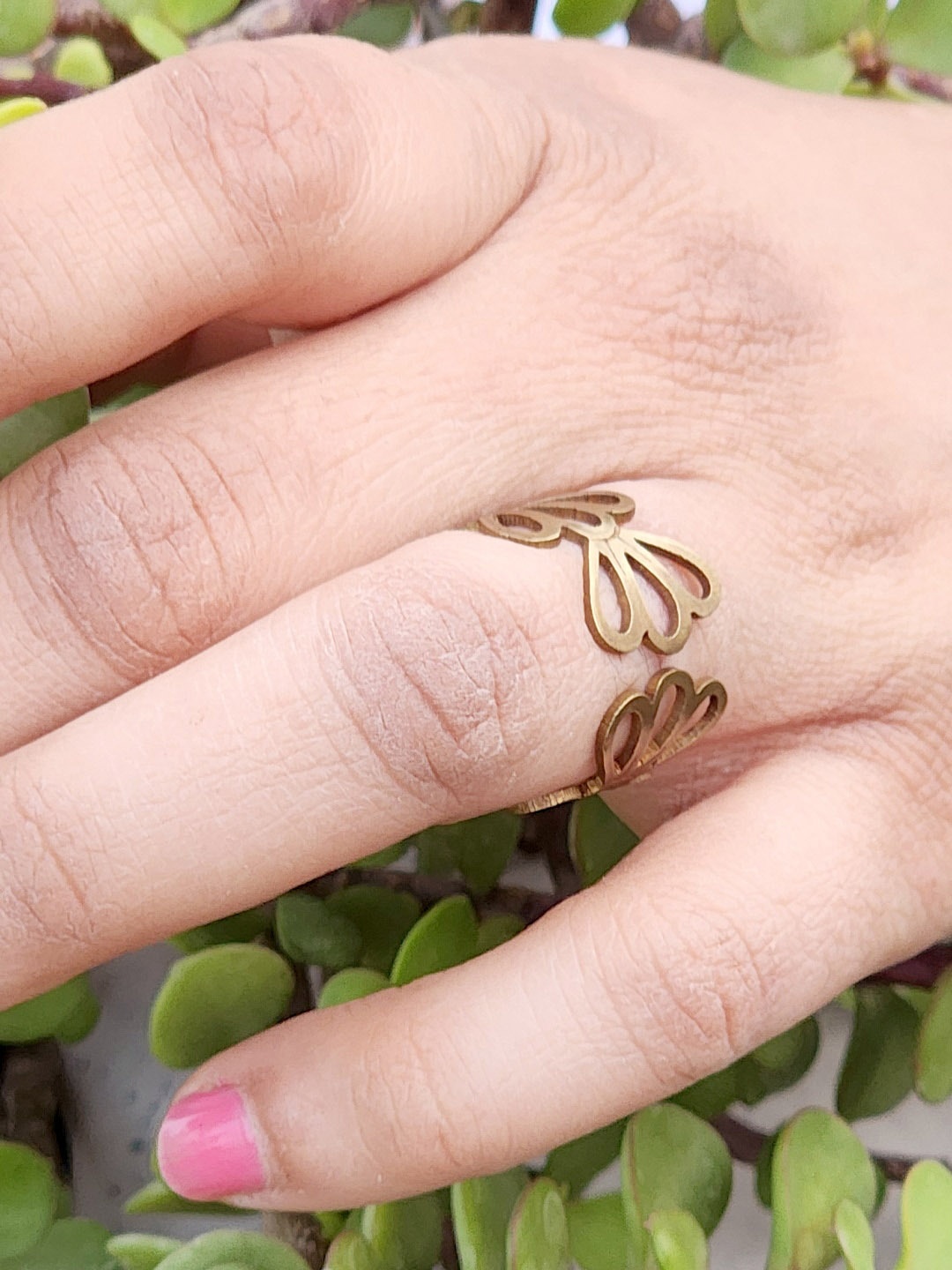 

Goldnera Brass-Plated Finger Ring, Bronze