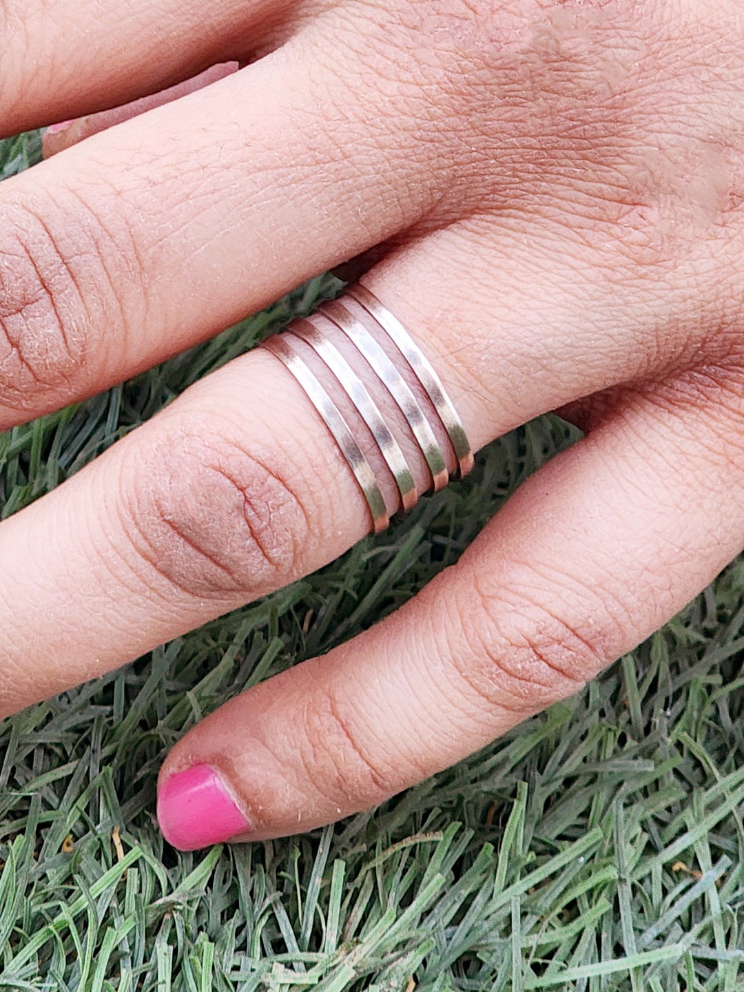 

Goldnera Sterling Silver Plated Oxidized Finger Ring